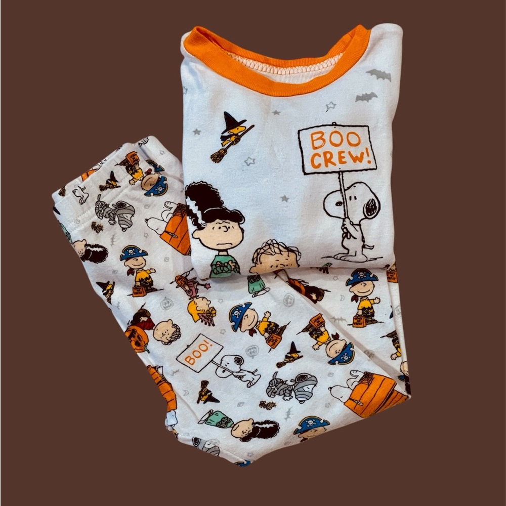 Halloween PEANUTS Boo Crew Long Sleeve PJs | 3T | Unisex | Preowned - Picture 2 of 2